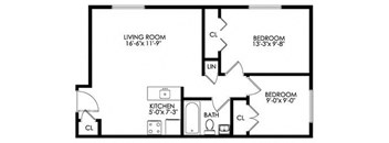 2 Bedroom 1 Bathroom