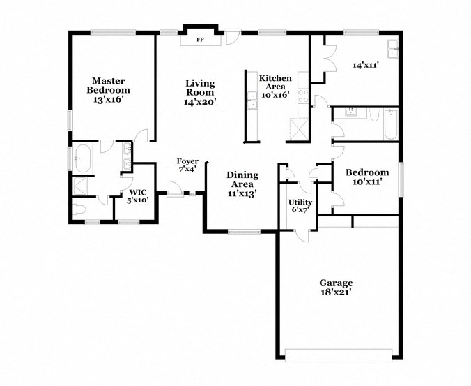 a floor plan of a house with a combination of bedrooms and a living room
