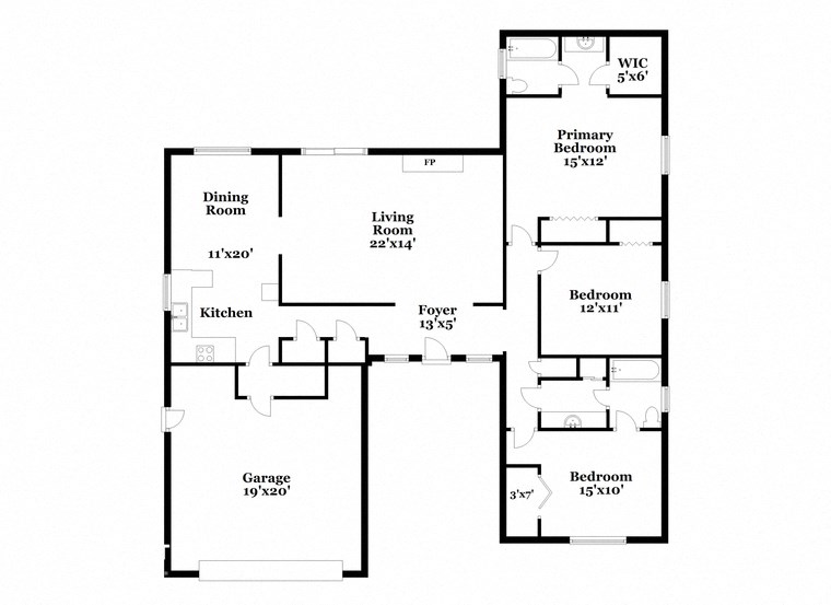 a floor plan of a house with two floors and a garage
