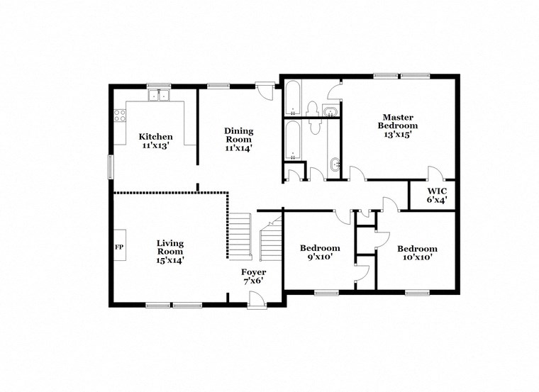 a floor plan of a house with two floors and a garage