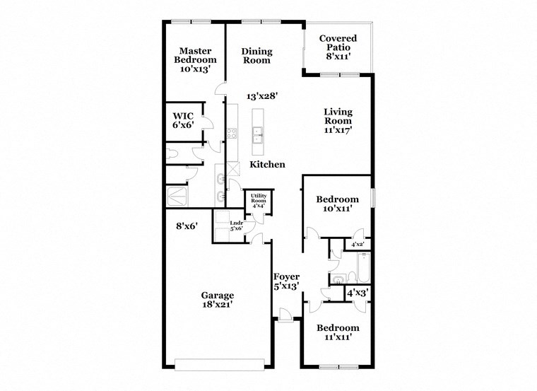 a floor plan of a house with a combination of bedrooms and a living room