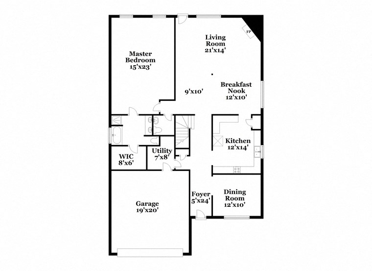 a floor plan of a house with a combination of bedrooms and baths