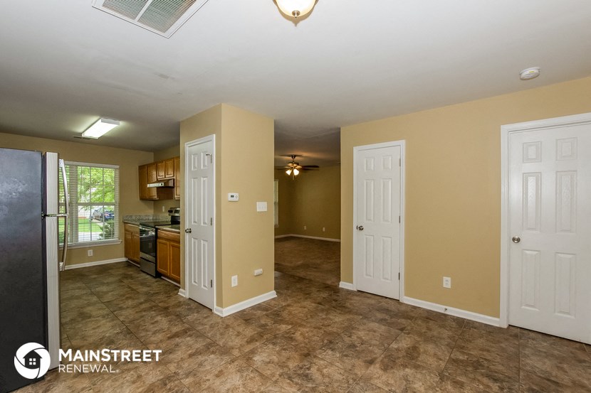 the kitchen and dining room are spacious and open to the living room