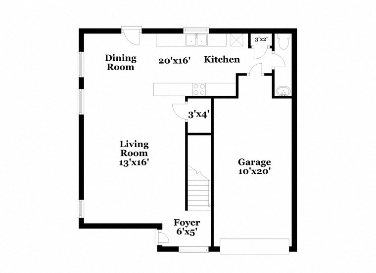 a floor plan of a house with a bedroom and a living room
