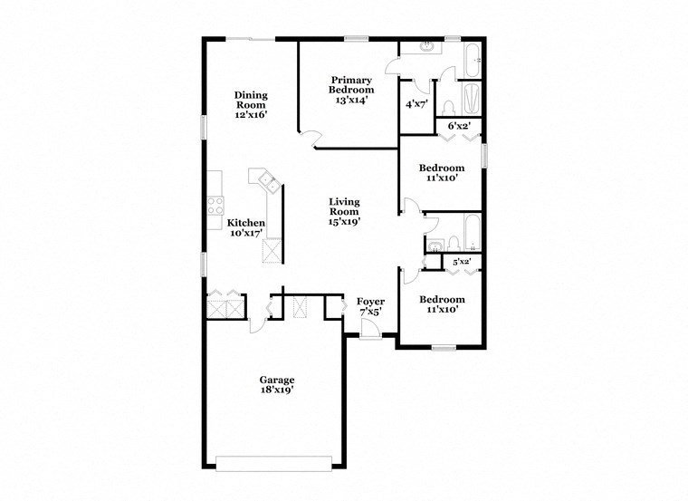 a floor plan of a house with a bedroom and a living room