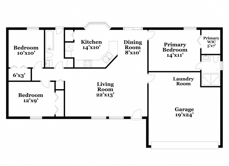 a floor plan of a house with a bedroom and a living room