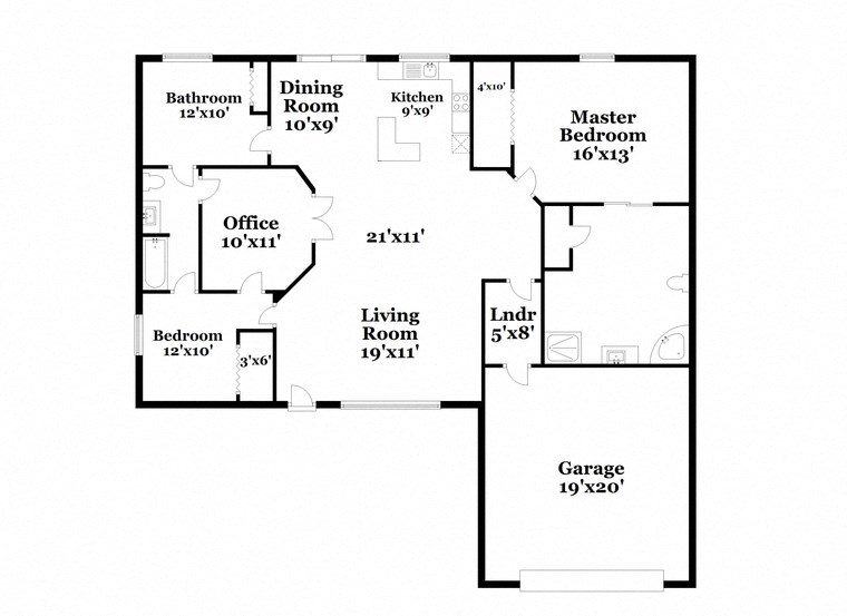 a floor plan of a house with a bedroom and a living room