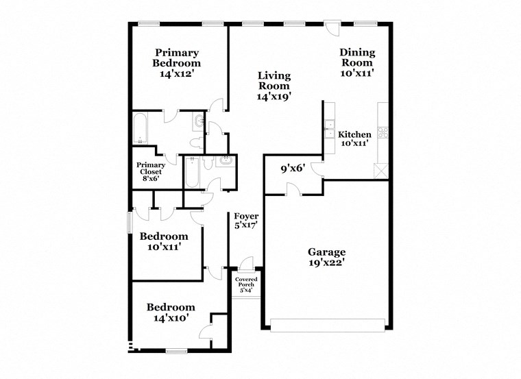 a floor plan of a house with a combination of bedrooms and a living room