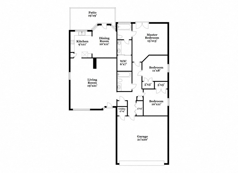 a floor plan of a house with two floors and a garage