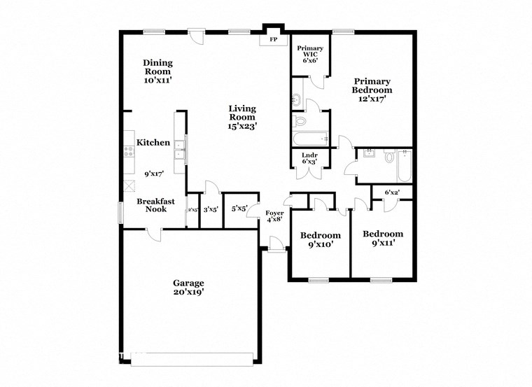 a floor plan of a house with two floors and a garage