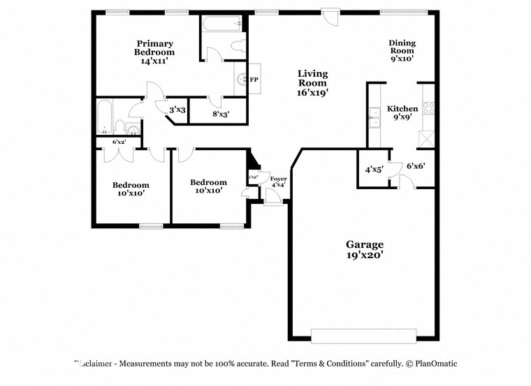 the schematic diagram of the floor plan of the residence