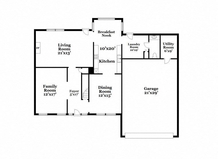 a floor plan of a house with two floors and a garage