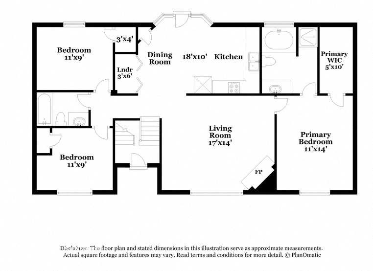this floor plan is an approximation of our floor plan and may not include all measurements