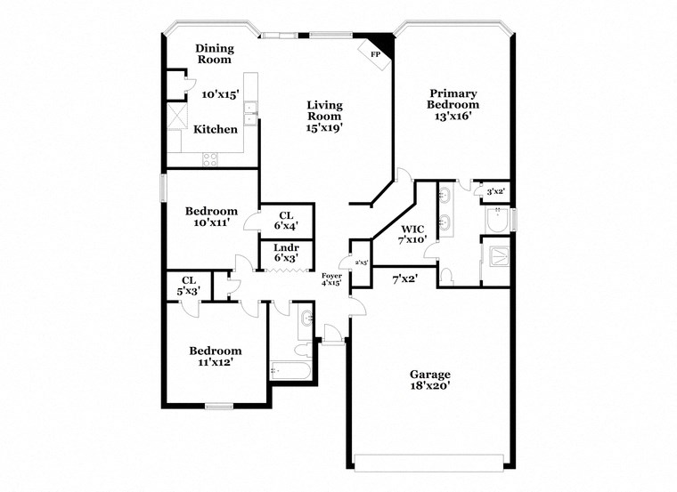 a floor plan of a house with two floors and a staircase