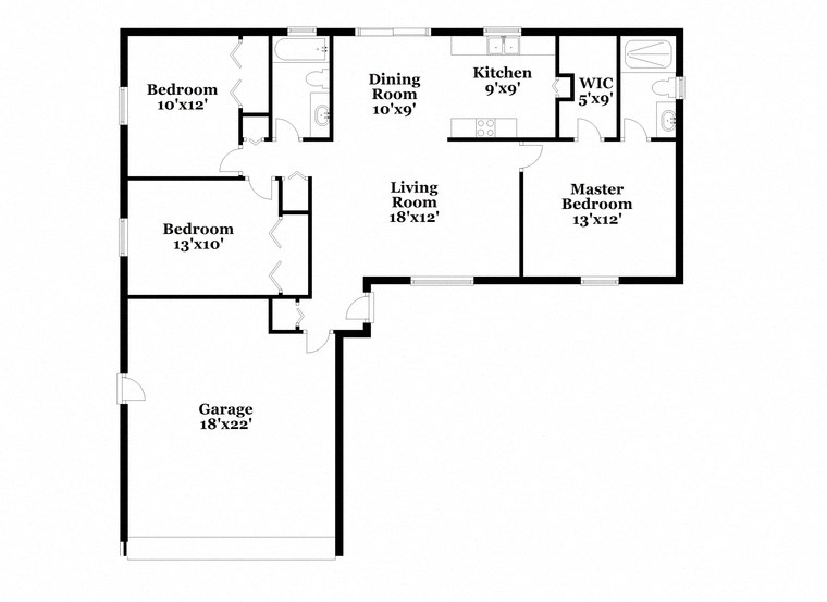 a floor plan of a house with a bedroom and a living room
