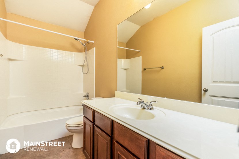 a bathroom with a sink and a toilet and a mirror