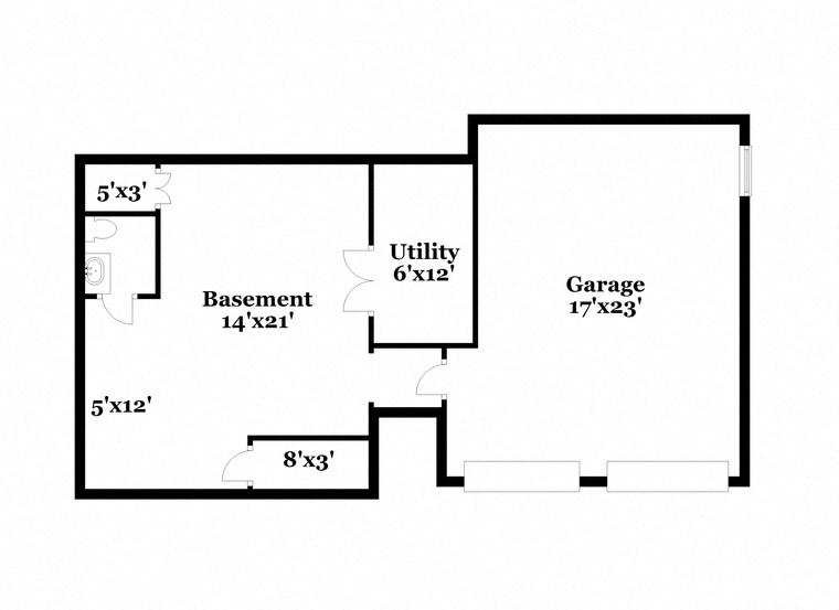 a floor plan of a house with an open floor plan with bedrooms and a kitchen