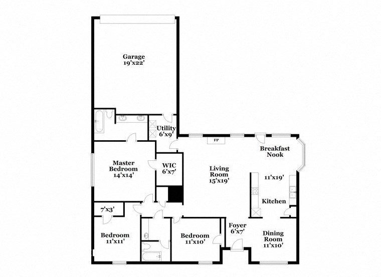 a floor plan of a house with two floors and a garage