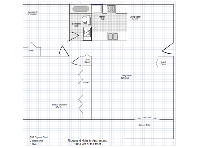 2 Bed 1 Bath 8 Plex Building