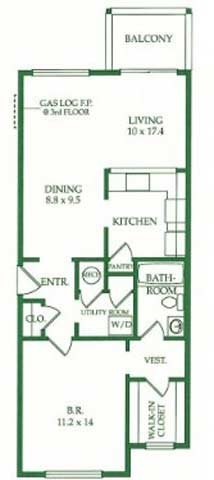 1BR/1BA B Floorplan 1BR/1BA B Floorplan at Crooked Oak at Loma Verde Preserve