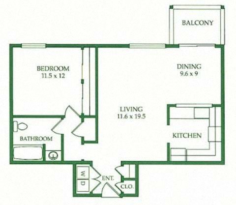 1BR/1BA C Floorplan 1BR/1BA C Floorplan at Crooked Oak at Loma Verde Preserve