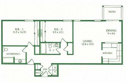 2BR/2BA G Floorplan 2BR/2BA G Floorplan at Crooked Oak at Loma Verde Preserve