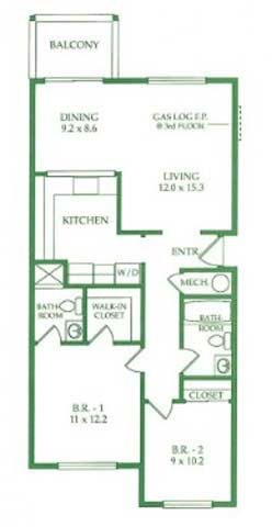 2BR/2BA A Floorplan 2BR/2BA A Floorplan at Crooked Oak at Loma Verde Preserve