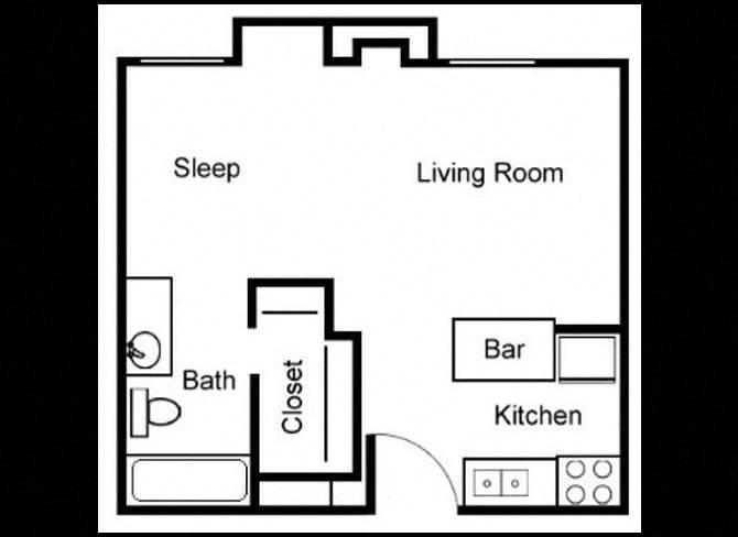 Studio Floorplan Studio Floorplan at Chatsworth Pointe