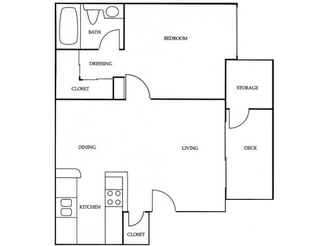 1BR/1BA B Floorplan 1BR/1BA B Floorplan at Independence Plaza, 8735 Independence Avenue, 91304