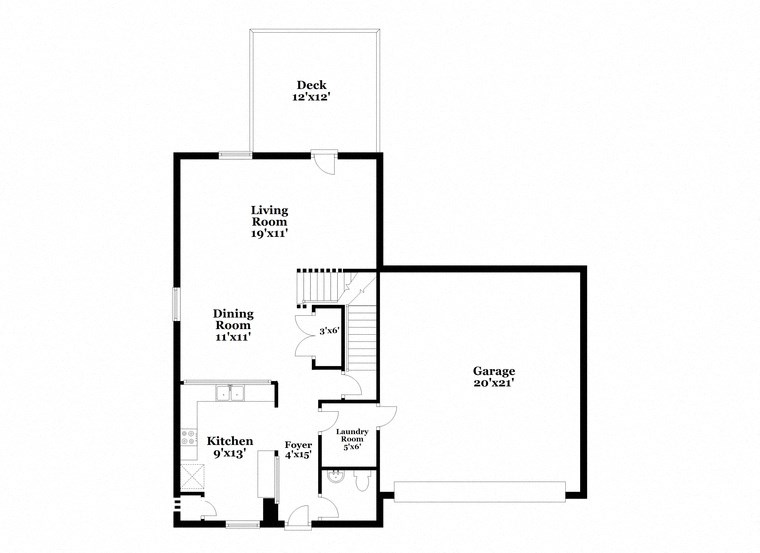 a floor plan of a house with two bedrooms and two baths and a garage