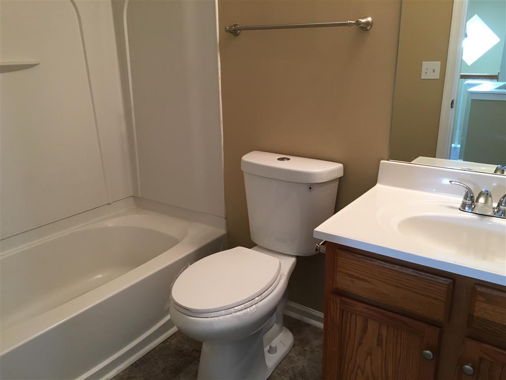 a bathroom with a toilet and a sink and a bath tub