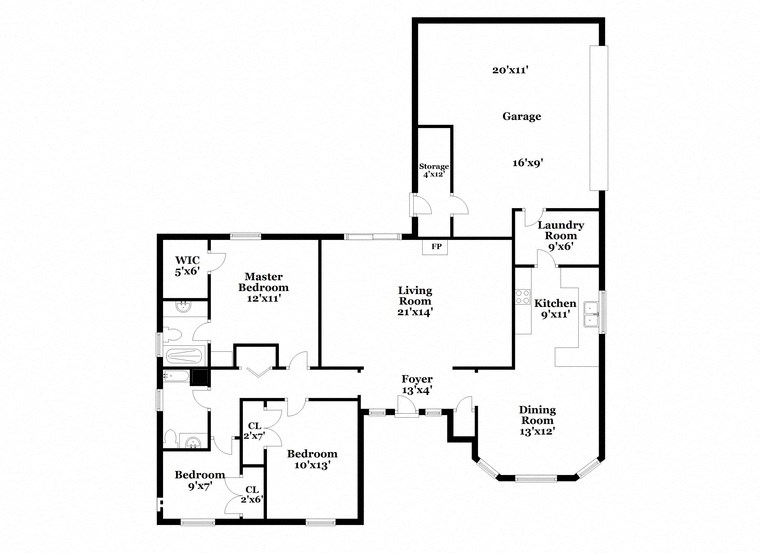 a floor plan of a house with two floors and a staircase