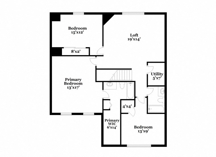 a floor plan of a house with a combination of bedrooms and a living room