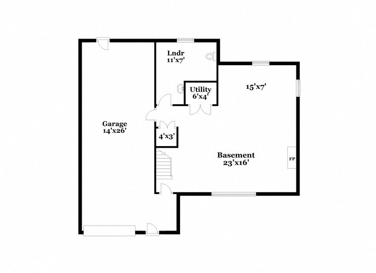 a floor plan of a house with a bedroom and a living room