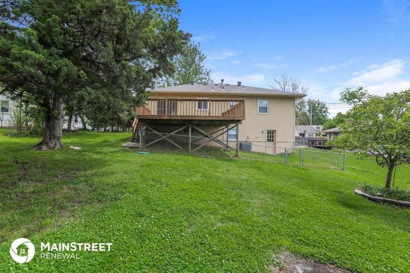 the view of the house from the back yard