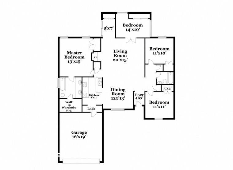a floor plan of a house with a bedroom and a living room