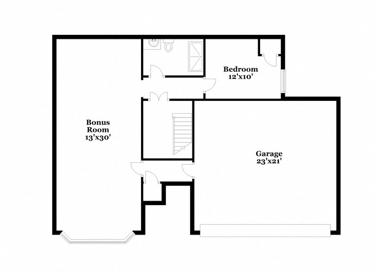 a floor plan of a house with a bedroom and a living room