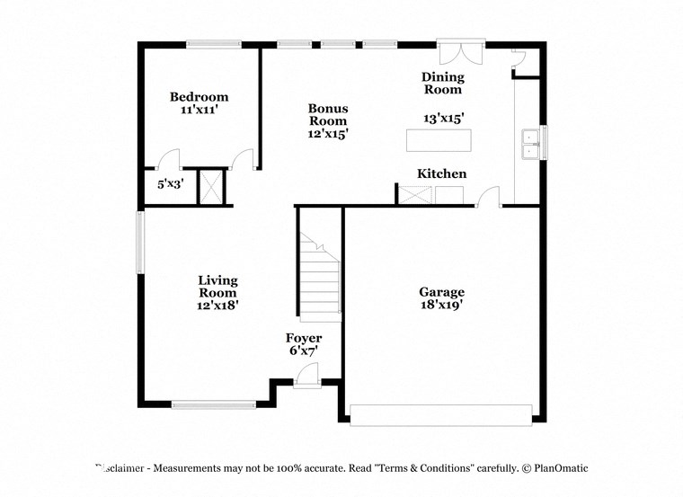 a floor plan of a house with a bedroom and a living room