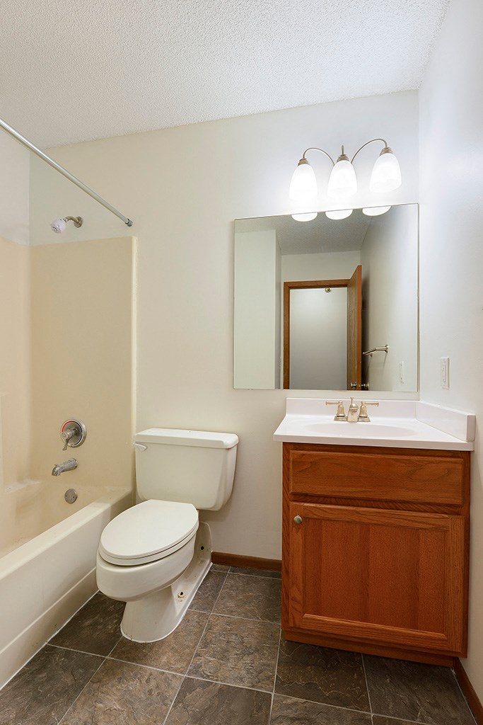 Bathroom With Vanity Lights at Rainbow Plaza, Anoka, MN, 55303