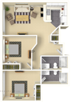 2 Bedroom, 2 Bath