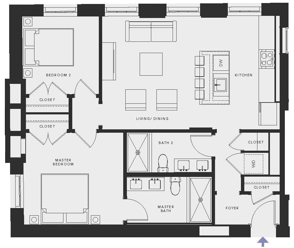06 - floors 2-4 - 2b2b - NE Corner