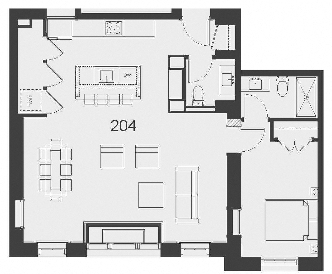04 - floors 2-4 - 1b2b - W Side