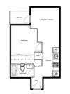 Spacious suites in New Westminster Floor plan of a 1 bed, 1 bath apartment at Novare in New Westminster, BC