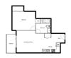 Spacious suites in New Westminster Floor plan of a 1 bed, 1 bath apartment at Novare in New Westminster, BC