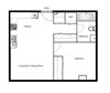 Spacious suites in New Westminster Floor plan of a 1 bed, 1 bath apartment at Novare in New Westminster, BC