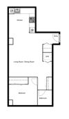 Spacious suites in New Westminster Floor plan of a 1 bed, 1 bath apartment at Novare in New Westminster, BC