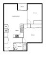 Spacious suites in New Westminster Floor plan of a 2 bed, 1 bath apartment at Novare in New Westminster, BC