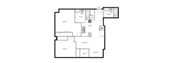 Floor plan of a 2 bed, 2 bath apartment at Novare in New Westminster, BC