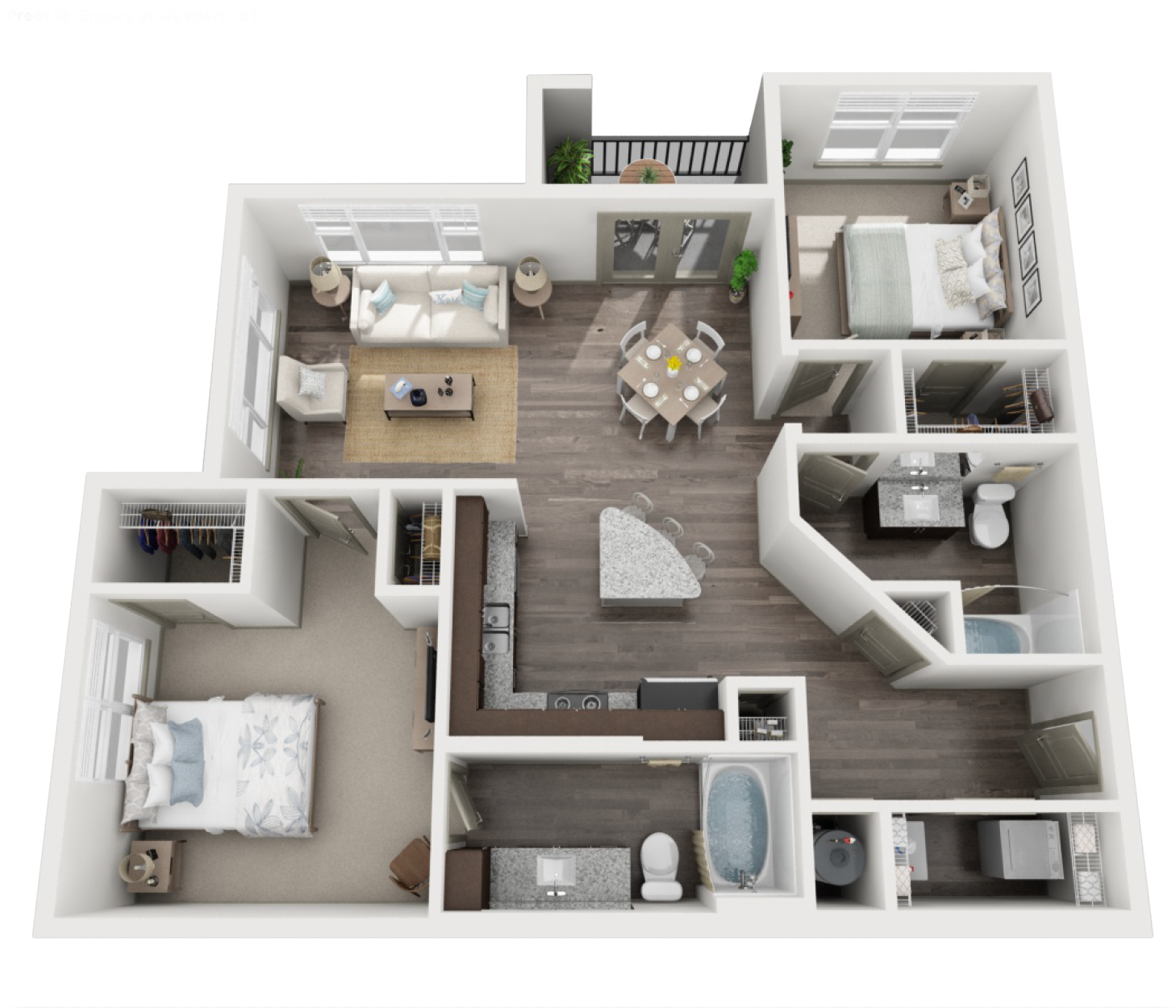 B1 Floor Plan - Conroe Apartment Floor Plans