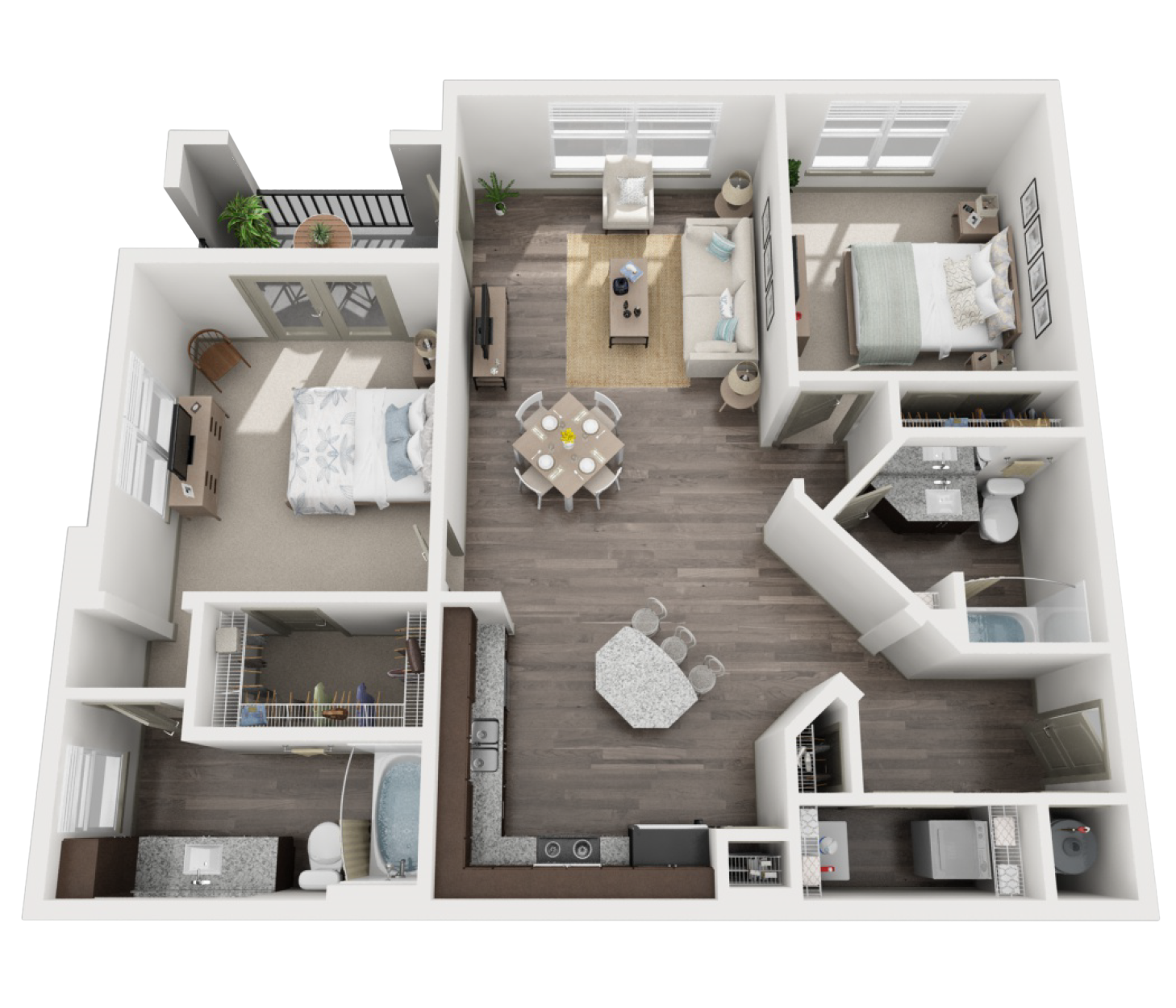 B2 Floor Plan - Conroe Apartments Floor Plan